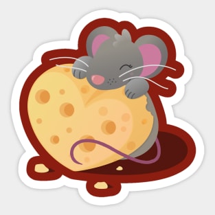 Mouse Heart Cheese Sticker